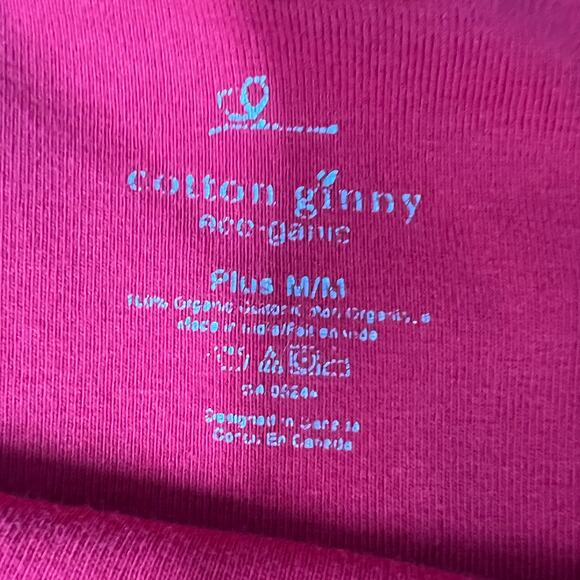 Cotton Ginny Organic Cotton Red T-Shirt Womens Medium Holiday Christmas Casual - Picture 2 of 10